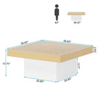Table basse carrée industrielle rustique à LED 6 couleurs avec éclairage intégré