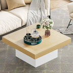 Table basse carrée industrielle rustique à LED 6 couleurs avec éclairage intégré