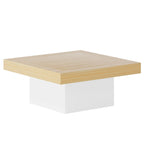 Table basse carrée industrielle rustique à LED 6 couleurs avec éclairage intégré