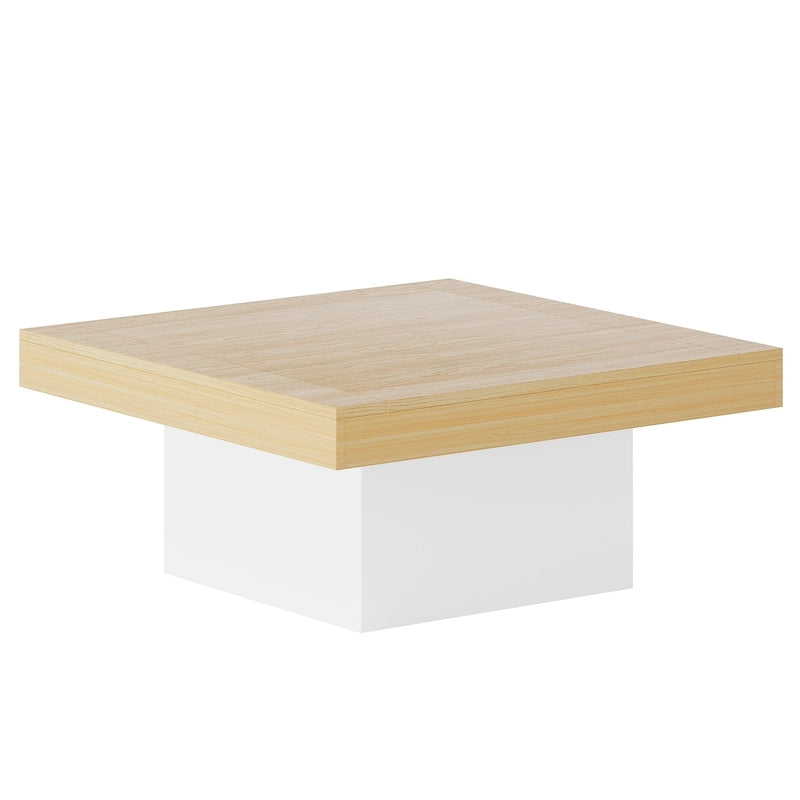 Table basse carrée industrielle rustique à LED 6 couleurs avec éclairage intégré