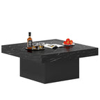 Table basse carrée industrielle rustique à LED 6 couleurs avec éclairage intégré