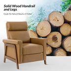 Fauteuil inclinable électrique en cuir véritable mi-siècle 3 couleurs avec port USB et repose-pieds rétractable pour 1 personne