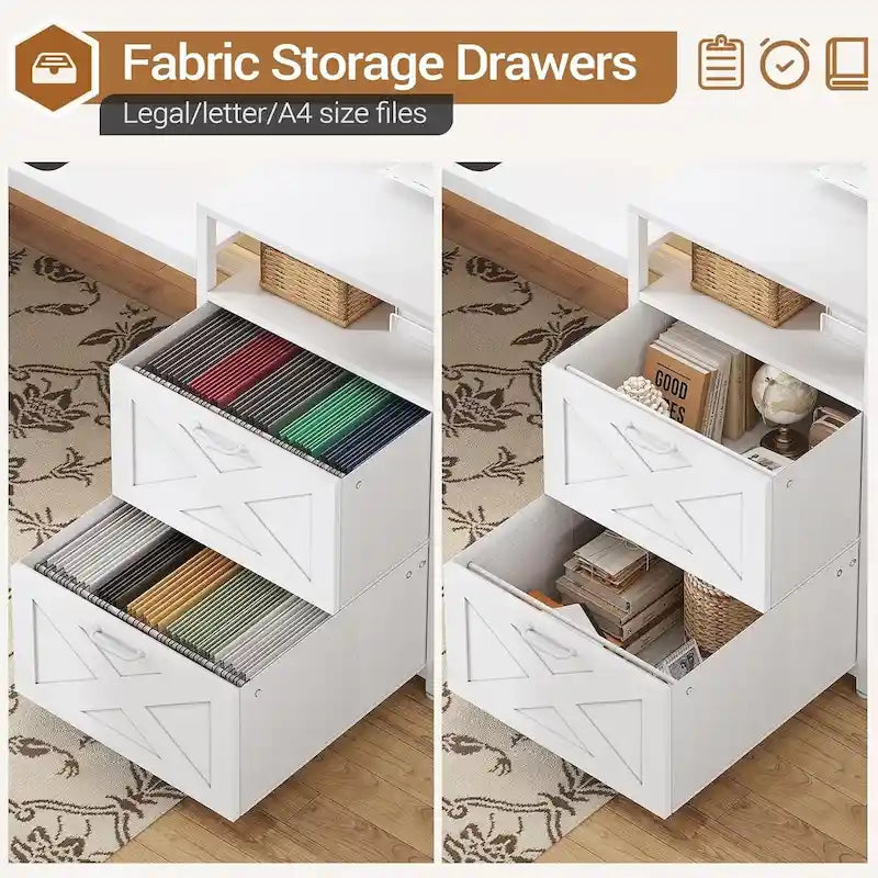 Bureau de jeu réversible en L 3 couleurs de 170 cm avec LED RGB, prise de courant et 2 tiroirs de classement pour 1 personne