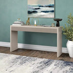 Console de 55" moderne et cannelée en grain noir et blanc d'aulne