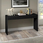Console de 55" moderne et cannelée en grain noir et blanc d'aulne