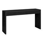 Console de 55" moderne et cannelée en grain noir et blanc d'aulne