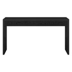 Console de 55" moderne et cannelée en grain noir et blanc d'aulne