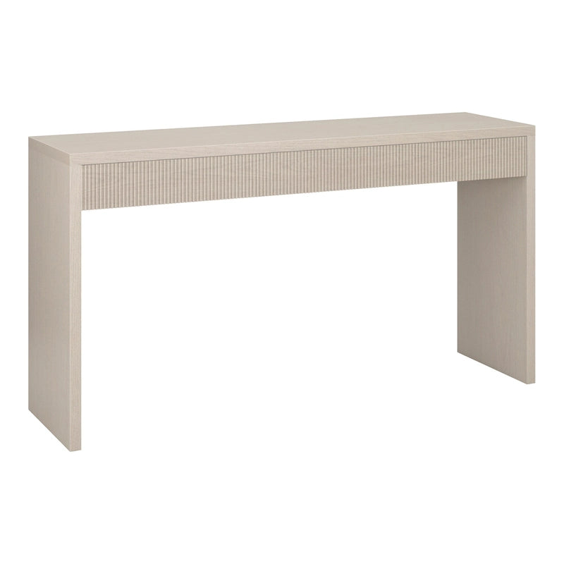 Console de 55" moderne et cannelée en grain noir et blanc d'aulne
