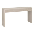 Console de 55" moderne et cannelée en grain noir et blanc d'aulne