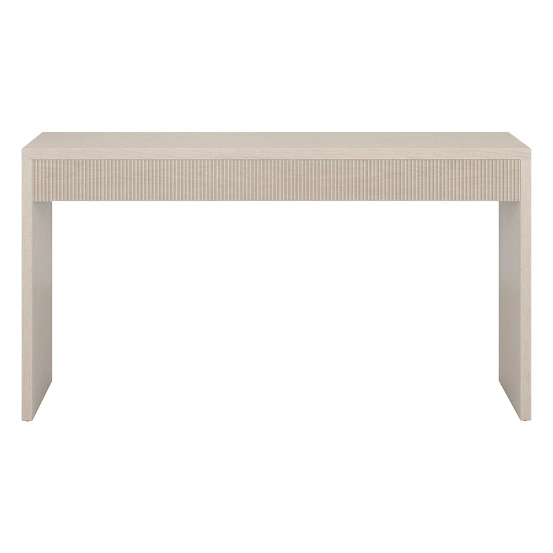 Console de 55" moderne et cannelée en grain noir et blanc d'aulne