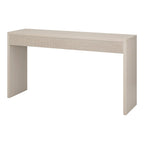 Console de 55" moderne et cannelée en grain noir et blanc d'aulne