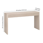 Console de 55" moderne et cannelée en grain noir et blanc d'aulne