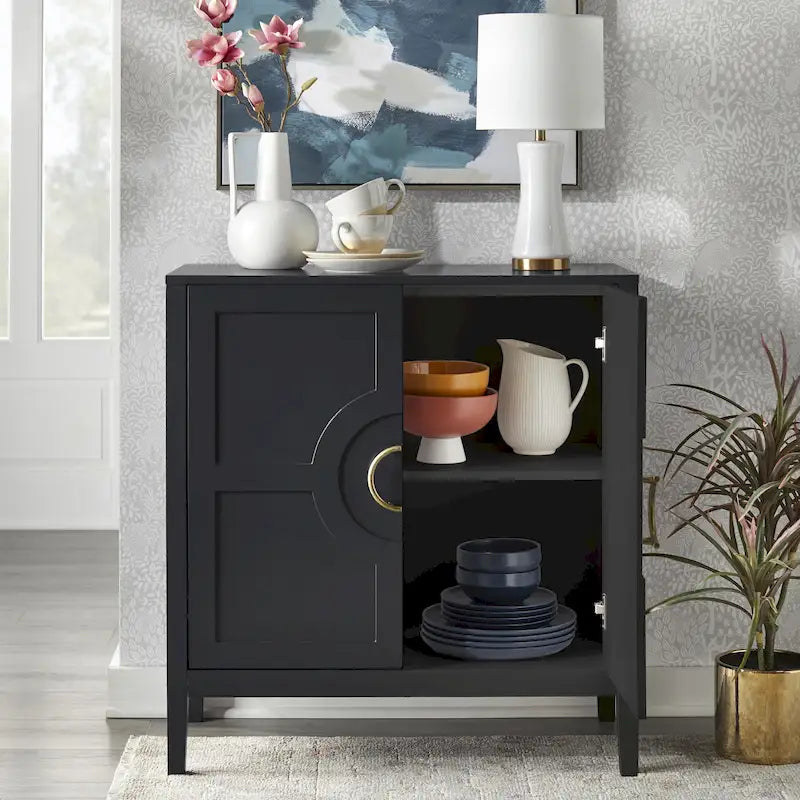 Console avec étagère indigo/noir/blanc/rose magenta/vert jade