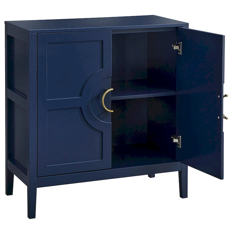 Console avec étagère indigo/noir/blanc/rose magenta/vert jade
