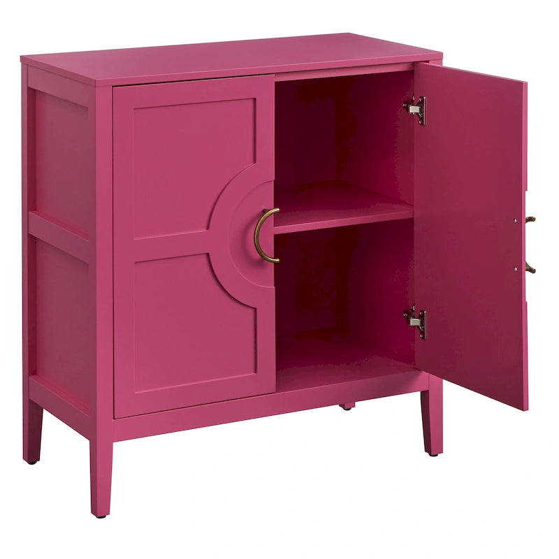 Console avec étagère indigo/noir/blanc/rose magenta/vert jade
