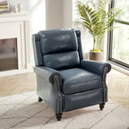 Fauteuil inclinable classique en cuir PU 3 couleurs avec accoudoirs cloutés et pieds en bois pour 1 personne