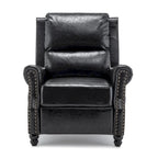 Fauteuil inclinable classique en cuir PU 3 couleurs avec accoudoirs cloutés et pieds en bois pour 1 personne