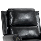 Fauteuil inclinable classique en cuir PU 3 couleurs avec accoudoirs cloutés et pieds en bois pour 1 personne