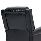 Fauteuil inclinable classique en cuir PU 3 couleurs avec accoudoirs cloutés et pieds en bois pour 1 personne