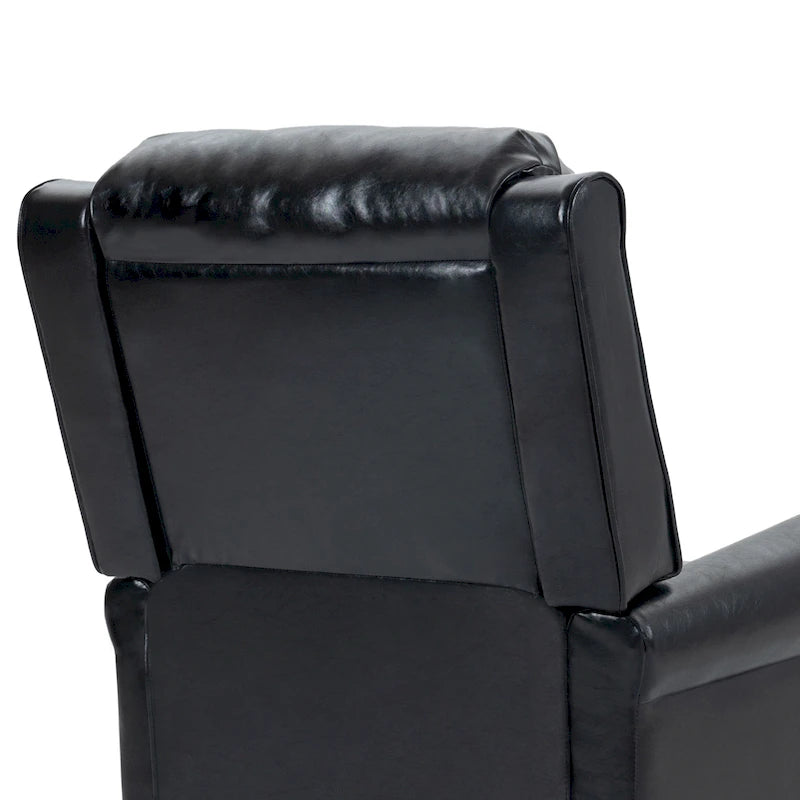 Fauteuil inclinable classique en cuir PU 3 couleurs avec accoudoirs cloutés et pieds en bois pour 1 personne