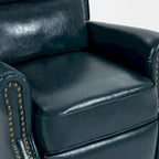 Fauteuil inclinable classique en cuir PU 3 couleurs avec accoudoirs cloutés et pieds en bois pour 1 personne
