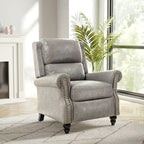 Fauteuil inclinable classique en cuir PU 3 couleurs avec accoudoirs cloutés et pieds en bois pour 1 personne
