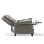 Fauteuil inclinable classique en cuir PU 3 couleurs avec accoudoirs cloutés et pieds en bois pour 1 personne