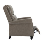 Fauteuil inclinable classique en cuir PU 3 couleurs avec accoudoirs cloutés et pieds en bois pour 1 personne
