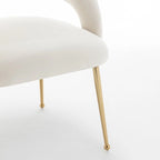 Lot de 6 chaises de salle à manger en velours vert/beige/gris/noir/bleu marine à dossier ouvert, pour 6 personnes