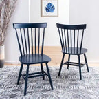 Chaise de salle à manger en bois avec dossier à fuseaux style ferme, 14 couleurs, pour 2 personnes (Lot de 2)