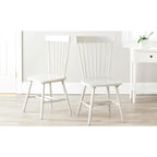 Chaise de salle à manger en bois avec dossier à fuseaux style ferme, 14 couleurs, pour 2 personnes (Lot de 2)