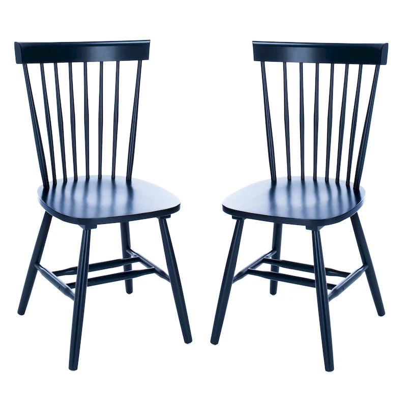 Chaise de salle à manger en bois avec dossier à fuseaux style ferme, 14 couleurs, pour 2 personnes (Lot de 2)