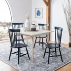 Chaise de salle à manger en bois avec dossier à fuseaux style ferme, 14 couleurs, pour 2 personnes (Lot de 2)