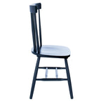 Chaise de salle à manger en bois avec dossier à fuseaux style ferme, 14 couleurs, pour 2 personnes (Lot de 2)
