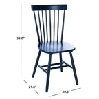 Chaise de salle à manger en bois avec dossier à fuseaux style ferme, 14 couleurs, pour 2 personnes (Lot de 2)