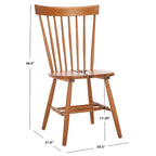 Chaise de salle à manger en bois avec dossier à fuseaux style ferme, 14 couleurs, pour 2 personnes (Lot de 2)