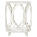 Table d'appoint moderne géométrique en bois de peuplier blanc cassé/vert sarcelle foncé/gris cendré
