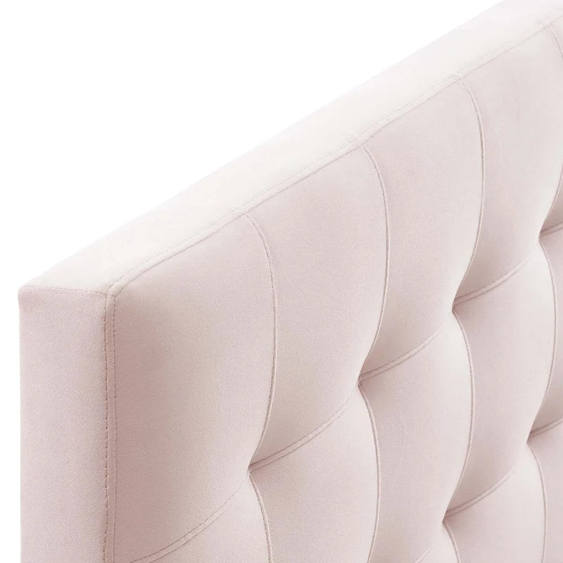 Tête de lit capitonnée en velours rose/gris/bleu clair/blanc/bleu marine, 1 personne
