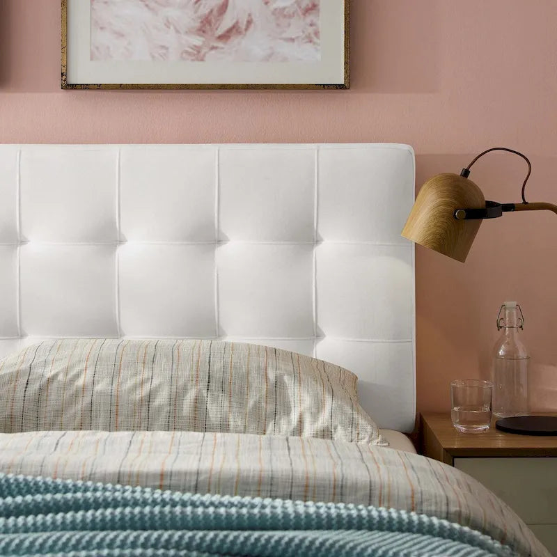 Tête de lit capitonnée en velours rose/gris/bleu clair/blanc/bleu marine, 1 personne