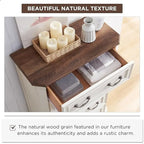Commode rustique 5 tiroirs en bois manufacturé avec poignées colonnes 4 couleurs