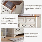 Commode rustique 5 tiroirs en bois manufacturé avec poignées colonnes 4 couleurs