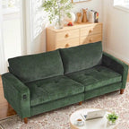 Causeuse moderne touffetée en chenille 8 couleurs avec port USB et housses amovibles pour 2-3 personnes