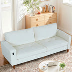 Causeuse moderne touffetée en chenille 8 couleurs avec port USB et housses amovibles pour 2-3 personnes