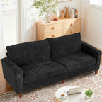 Causeuse moderne touffetée en chenille 8 couleurs avec port USB et housses amovibles pour 2-3 personnes