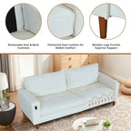 Causeuse moderne touffetée en chenille 8 couleurs avec port USB et housses amovibles pour 2-3 personnes