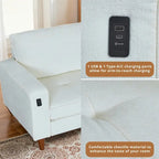 Causeuse moderne touffetée en chenille 8 couleurs avec port USB et housses amovibles pour 2-3 personnes