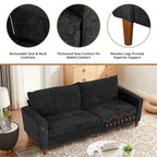 Causeuse moderne touffetée en chenille 8 couleurs avec port USB et housses amovibles pour 2-3 personnes