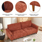 Causeuse moderne touffetée en chenille 8 couleurs avec port USB et housses amovibles pour 2-3 personnes