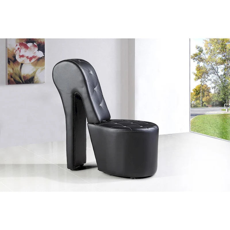 Chaise longue en similicuir/velours en forme de chaussure à talon haut, 1 place