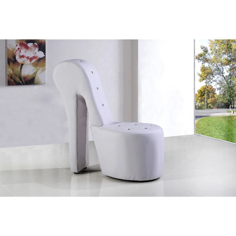 Chaise longue en similicuir/velours en forme de chaussure à talon haut, 1 place